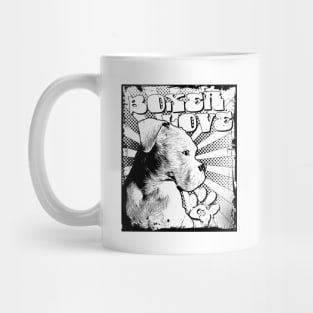 Vintage White Boxer Lineart Style Mug